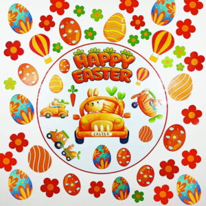 KIT HAPPY EASTER PAINEL COM LEMBRANCINHAS