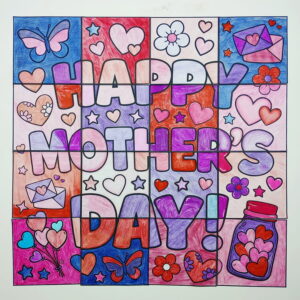 PAINEL DE COLORIR MOTHER'S DAY