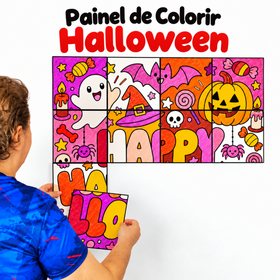 PAINEL DE COLORIR HALLOWEEN COLABORATIVO