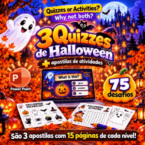 KIT HALLOWEEN QUIZ TIME - SLIDES INTERATIVOS + APOSTILAS